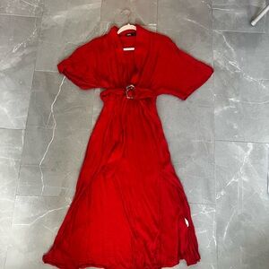 Zara red size small belted dress